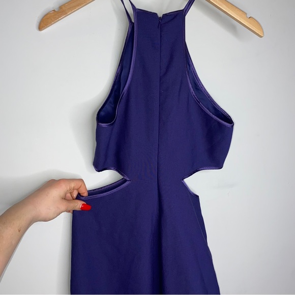 Cinq a Sept Dark Purple Halter Cutout Midi Dress - Picture 11 of 11
